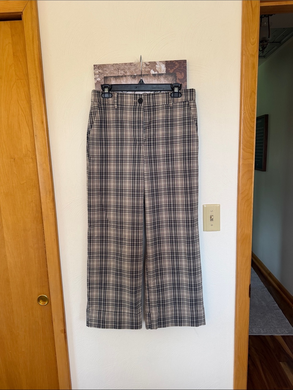Loft outlet plaid faux cuffed ankle pants